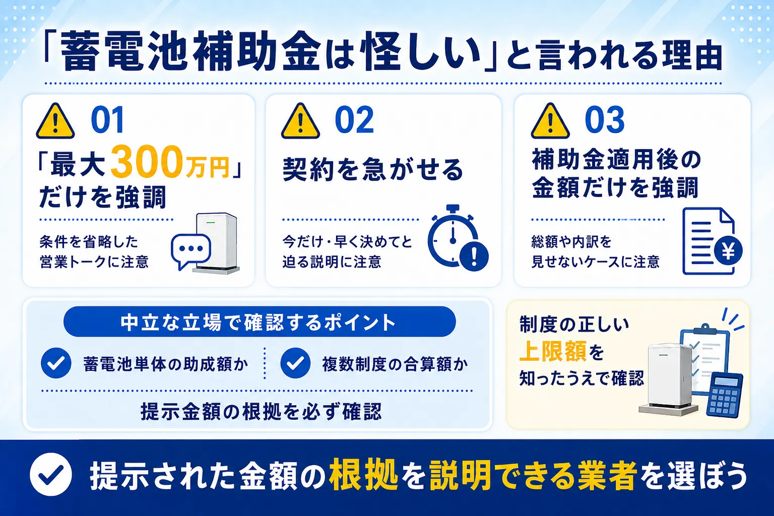 「蓄電池補助金は怪しい」と言われる理由
