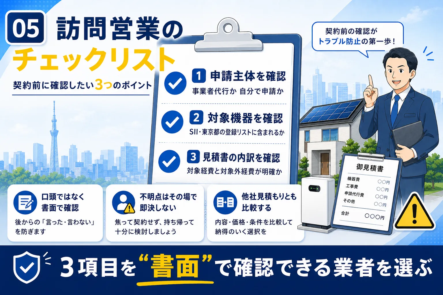 訪問営業のチェックリスト｜契約前に確認したい3つのポイント