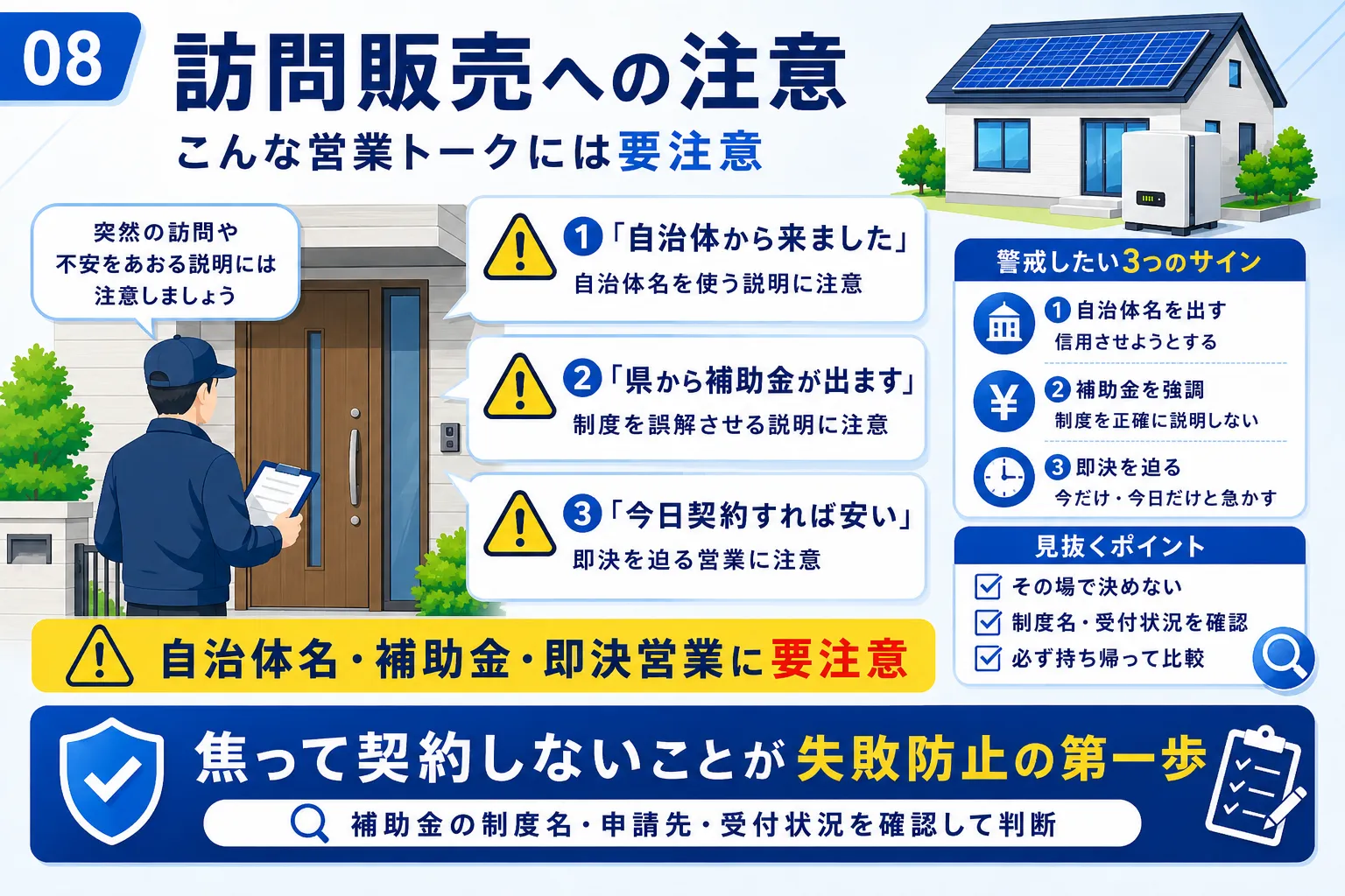 蓄電池の業者選びで警戒すべき訪問販売の手口