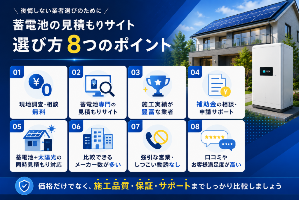 蓄電池の見積もりサイトの選び方