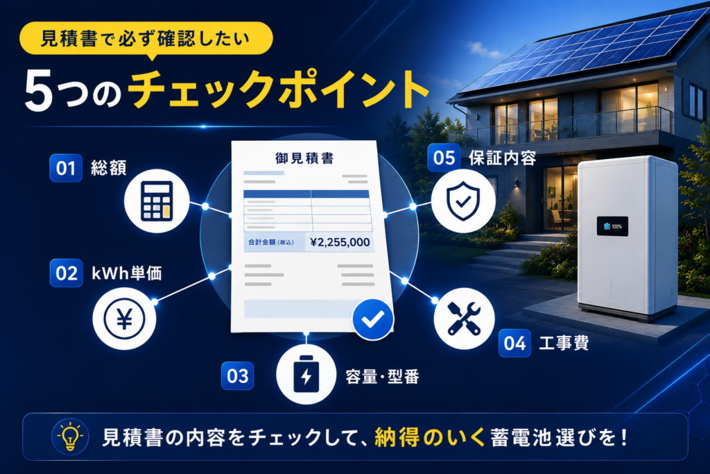 蓄電池の見積書の5つのチェックポイント