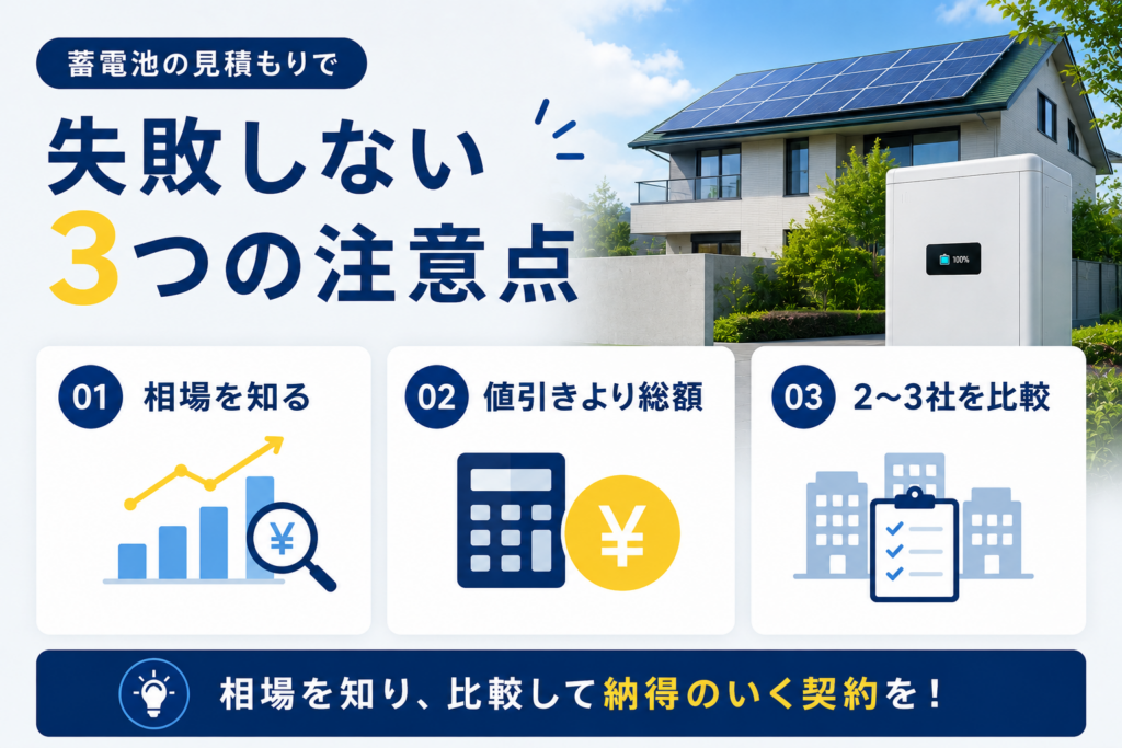 蓄電池の見積もりの3つの注意点